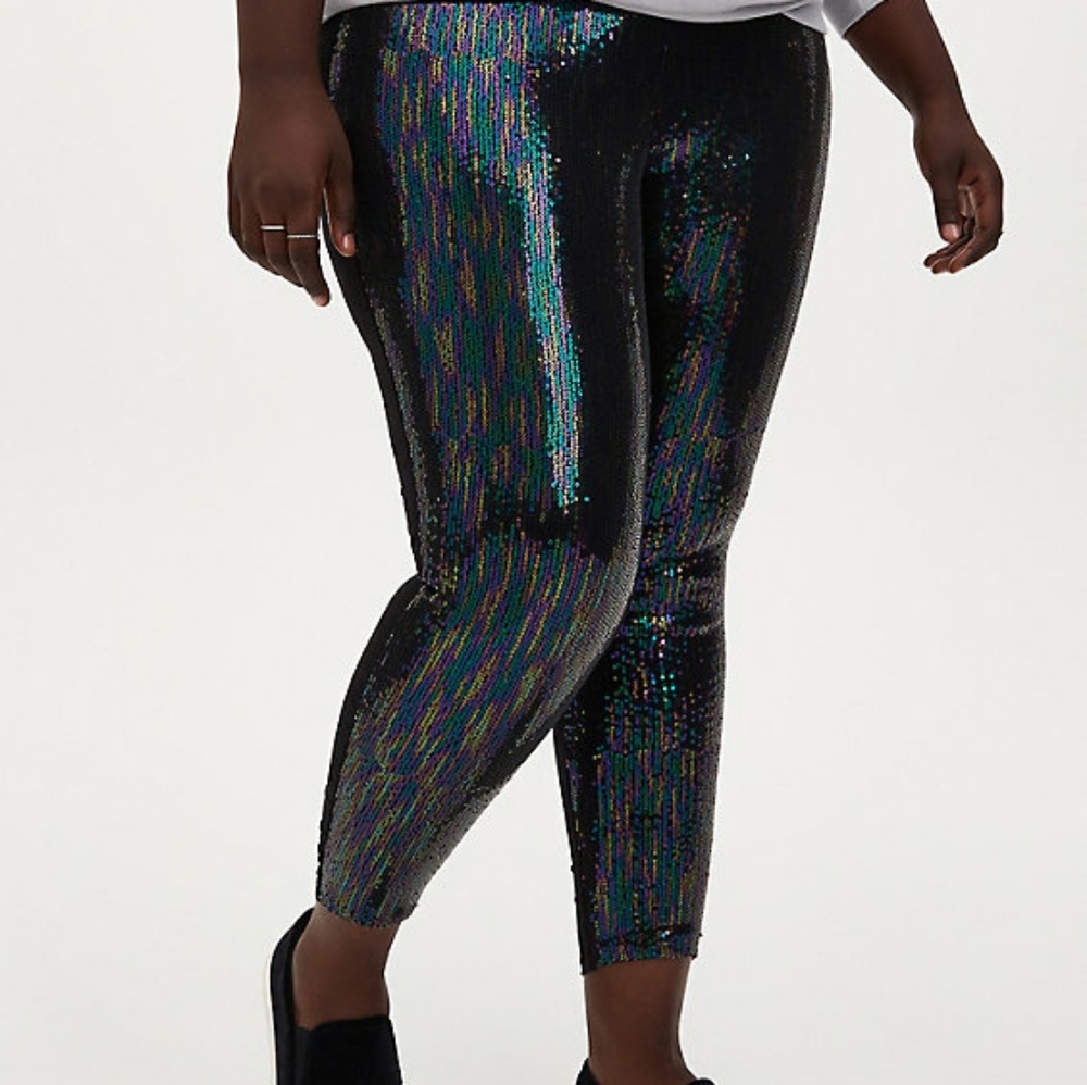 Torrid size 5 iridescent sequin leggings